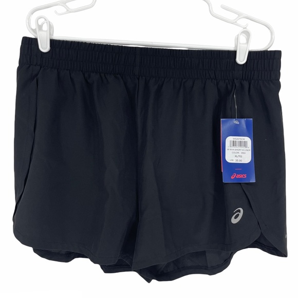 COPY - ASICS NWT WOVEN BLACK ATHLETIC SHORTS LINER XL - Picture 1 of 6